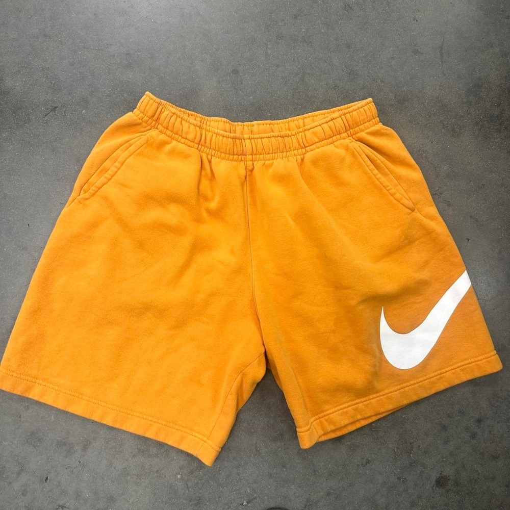Nike Orange Fleece big swoosh baggy sweat shorts Size XL